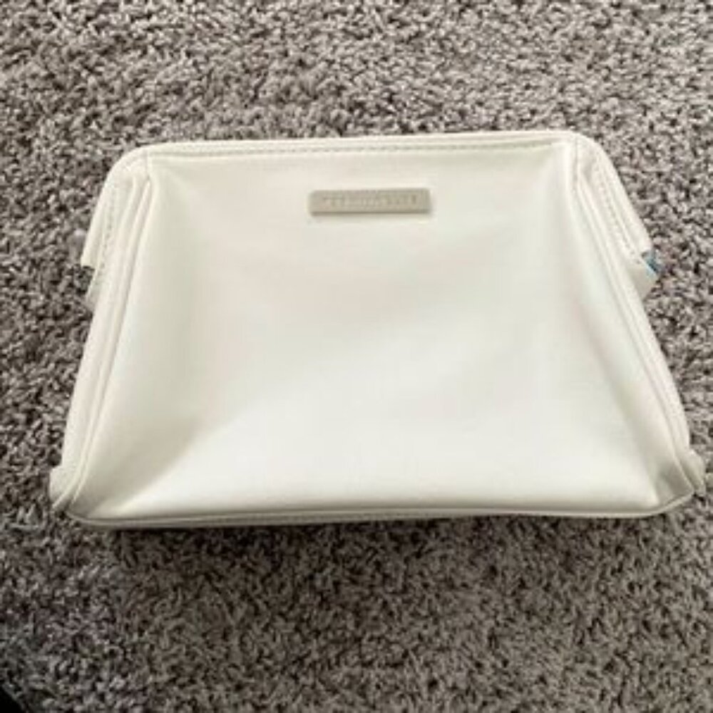 RODAN & FIELDS White R&F Lined Zippered Makeup Pouch Bag